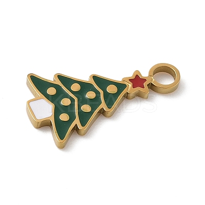 Christmas Themes 304 Stainless Steel Enamel Pendants STAS-K312-04C-G-1