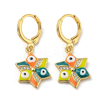 Real 18K Gold Plated Brass Dangle Leverback Earrings EJEW-A033-19G-05-1