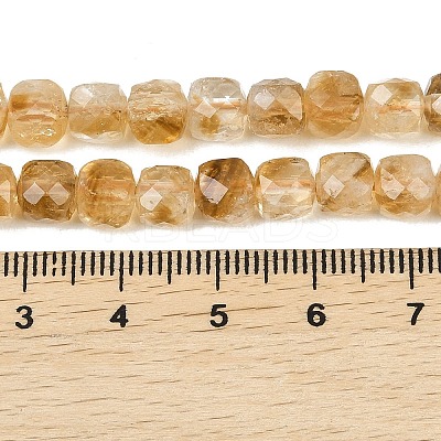 Heated Natural Citrine Beads Strands G-B175-C06-6x6mm-1
