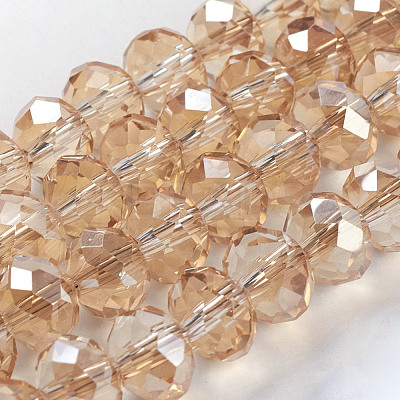 Electroplate Glass Beads Strands EGLA-D020-8x5mm-71-1