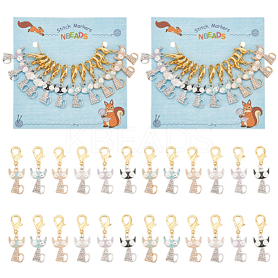 Cat Stitch Markers HJEW-AB00242-1
