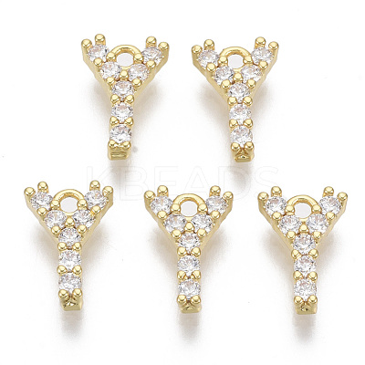 Brass Micro Pave Cubic Zirconia Charms KK-T060-05-Y-G-NF-1