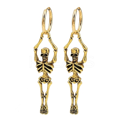 Alloy Skeleton Hoop Earrings LS-EJEW-Z132-01AG-1