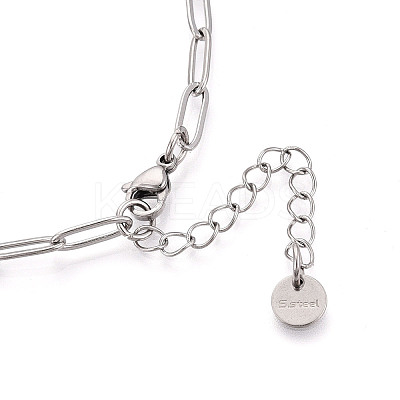 304 Stainless Steel Paperclip Chain Necklace NJEW-D045-14P-01-1