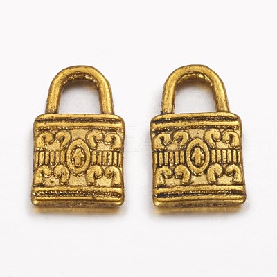 Tibetan Style Alloy Padlock Charms GLF0090Y-NF-1