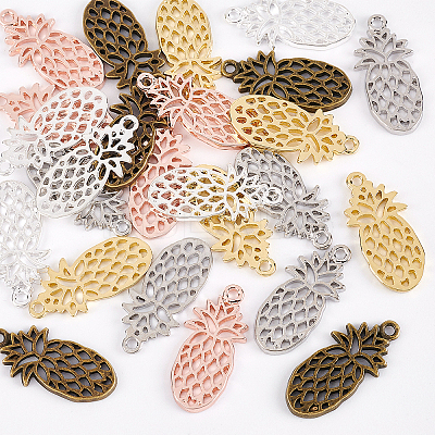 Hollow Alloy Kitten Open Back Bezel Pendants PALLOY-OC0002-65-RS-1