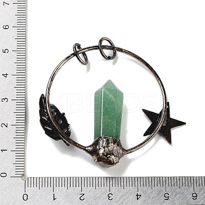 Natural Green Aventurine Faceted Pointed Bullet Big Pendants G-A221-01D-1