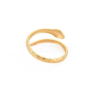 Ion Plating(IP) 304 Stainless Steel Snake Open Cuff Ring for Women LS-RJEW-S405-179G-1