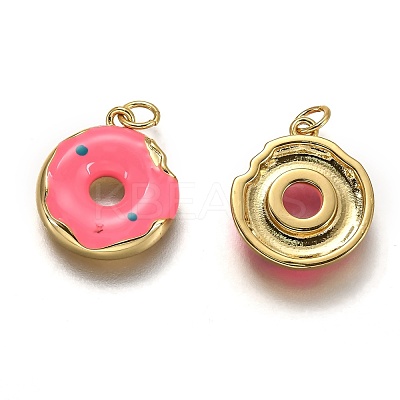 Brass Enamel Pendants KK-B026-24G-1