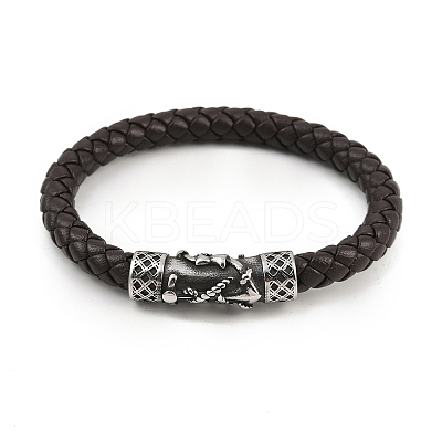 Braided Microfiber Leather Bracelets for Men Women BJEW-H631-01AS-02-1