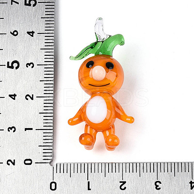 Handmade Lampwork Cartoon Radish Pendants LAMP-T025-10D-1
