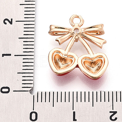 Brass Micro Pave Cubic Zirconia and Enamel Pendants KK-T074-69KCG-1