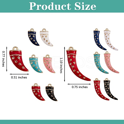 24Pcs 12 Style Rack Plating Alloy Enamel Pendants ENAM-SZ0002-47-1