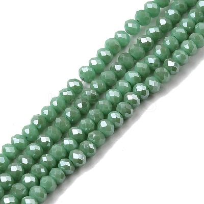 Faceted Rondelle Full Rainbow Plated Electroplate Glass Beads Strands EGLA-M004-2mm-A15-1