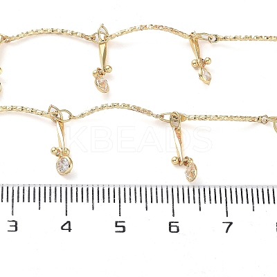 Handmade Brass Curved Bar Link Chains KK-F871-61G-1