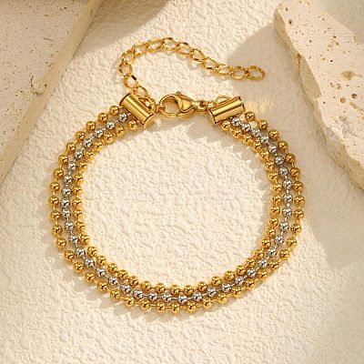 304 Stainless Steel Ball Chain Multi-strand Bracelets BJEW-C128-01A-1