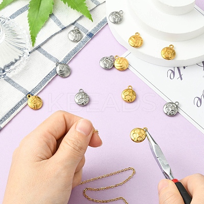 12Pcs 6 Styles 304 Stainless Steel Pendants STAS-CJ0002-88-1