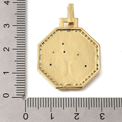 Rack Plating Brass Micro Pave Cubic Zirconia Pendants ZIRC-F142-20G-02-1