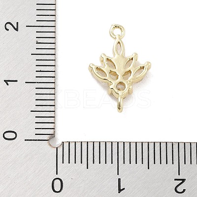 Brass Pave Clear Cubic Zirconia Leaf Links Connector Charms LS-KK-Z061-02G-01-1