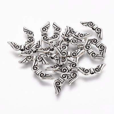 Tibetan Style Alloy Angel Wing Beads X-TIBEB-4999-AS-NR-1