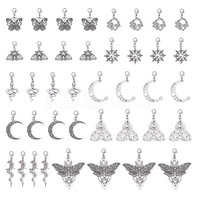 40Pcs 10 Styles Alloy Pendant Decoration HJEW-HY00058-1