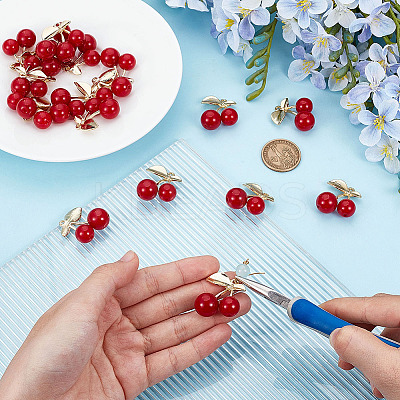 20Pcs Resin Imitation Fruit Pendants KK-ME0003-45-1