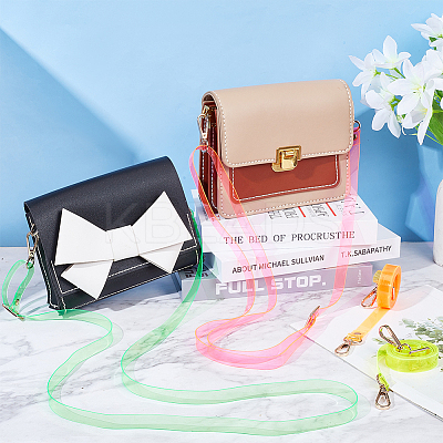 4Pcs 4 Colors Adjustable Transparent PVC Bag Straps FIND-WR0010-02-1