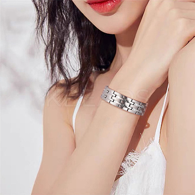 304 Stainless Steel Panther Chain Watch Band Bracelets JB675A-1