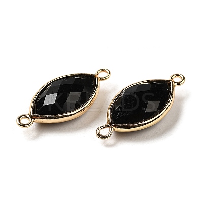 Natural Obsidian Faceted Connector Charms G-K347-03G-18-1