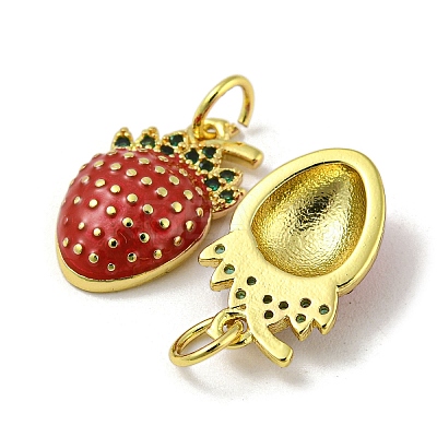 Rack Plating Brass Micro Pave Cubic Zirconia Pendants KK-A200-06G-1