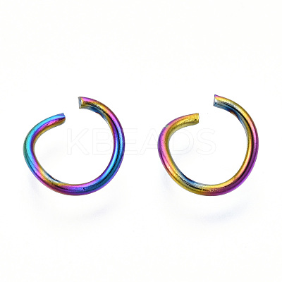 Ion Plating(IP) Rainbow Color 304 Stainless Steel Open Jump Rings STAS-N098-062A-01-1