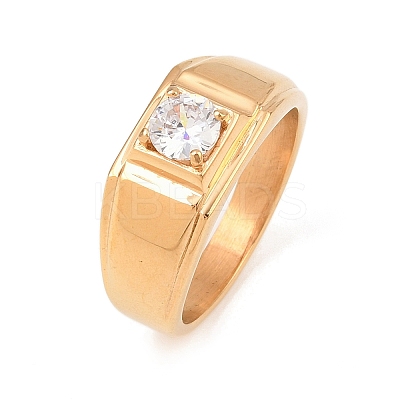 304 Stainless Steel Micro Pave Cubic Zirconia Finger Rings RJEW-D336-08G-1