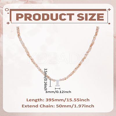1Pc Glass Rondelle Beaded Necklaces NJEW-LP0007-23I-1