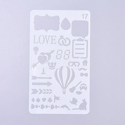 Plastic Reusable Drawing Painting Stencils Templates DIY-G027-G17-1
