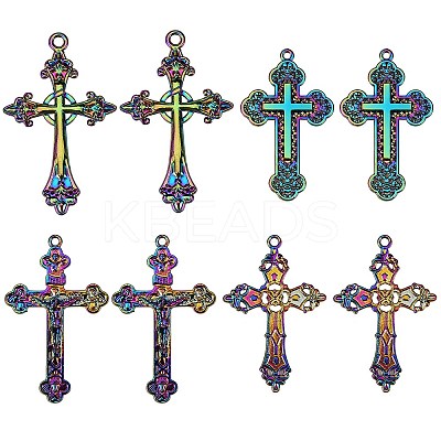 8Pcs 4 Styles Alloy Big Pendants FIND-SZ0001-45-1
