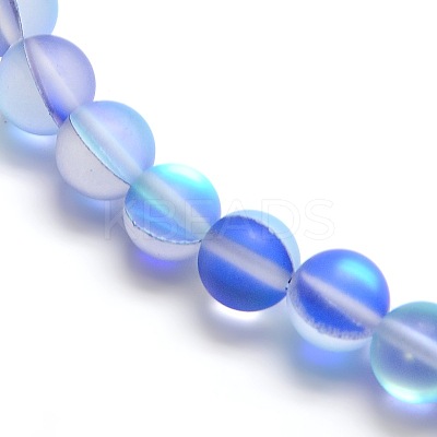 Synthetic Moonstone Beads Strands G-F142-6mm-08-1