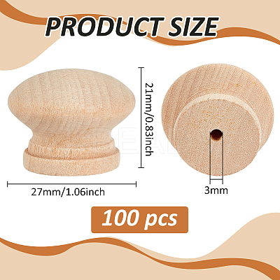 Wood Drawer Knobs WOOD-WH0062-08-1
