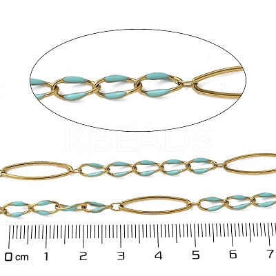 304 Stainless Steel Enamel Link Chains CHS-U003-01G-05-1