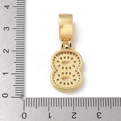 Brass Clear Cubic Zirconia European Dangle Charms KK-R003-01G-08-1