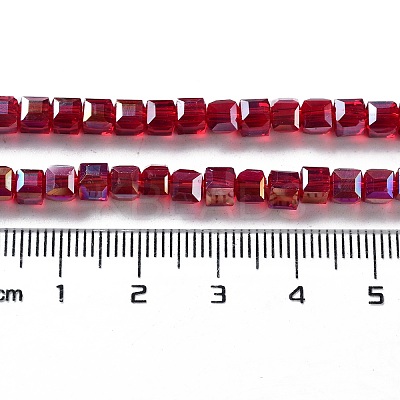 Electroplate Glass Beads Strands LS-EGLA-R030-4x4mm-04-1