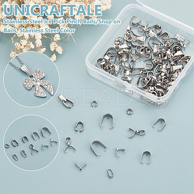 304/201 Stainless Steel Ice Pick Pinch Bails/Snap on Bails STAS-UN0060-28-1