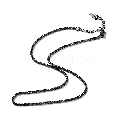 304 Stainless Steel Wheat Chain Necklace for Men Women NJEW-K245-021E-1