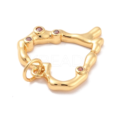 Eco-Friendly Brass Micro Pave Cubic Zirconia Pendants KK-K268-18G-1