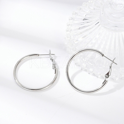 Tarnish Resistant 201 Stainless Steel Hoop Earrings EJEW-F188-24P-A-1