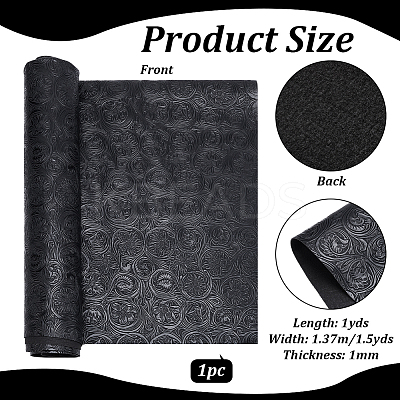 Flower Pattern PVC Leather Fabric DIY-NB0015-59A-1