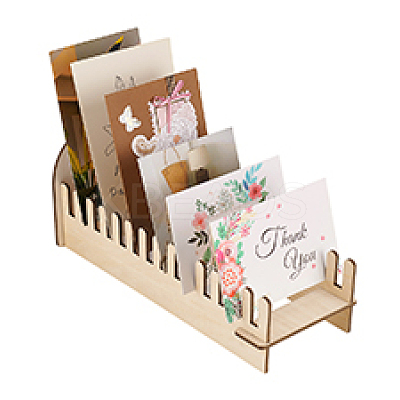 Hollow Bowknot Wooden Display Stands for Cards Holder ODIS-WH0031-03-1