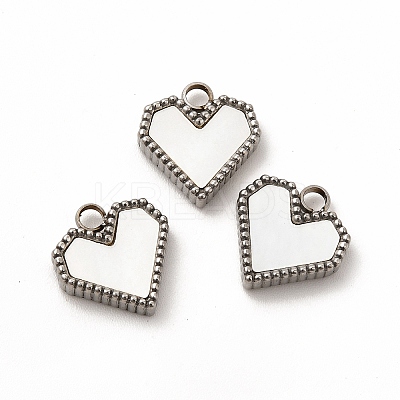 304 Stainless Steel Heart Charms STAS-A076-07P-1