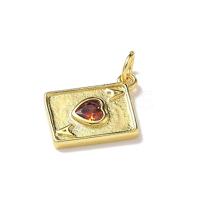 Brass Micro Pave Cubic Zirconia Charms KK-I276-52G-1
