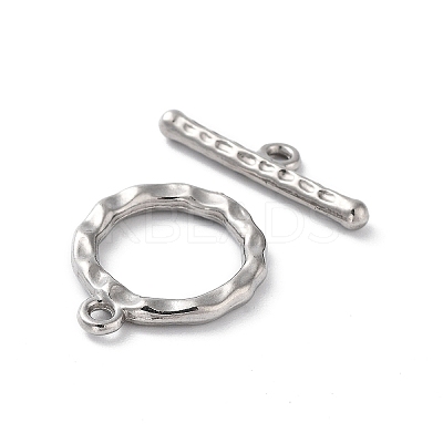 Non-Tarnish 304 Stainless Steel Ring Toggle Clasps STAS-A092-09B-P-1