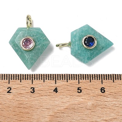Natural Amazonite Faceted Pendants G-F819-03G-02-1